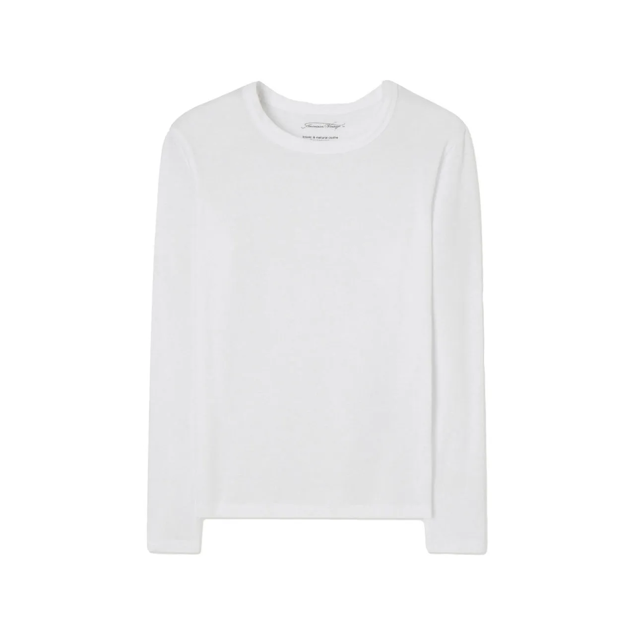 AMERICAN VINTAGE Devon Solid Long-Sleeved T-Shirt - White