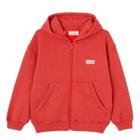 AMERICAN VINTAGE Doven Logo Zipped Hoodie - Red