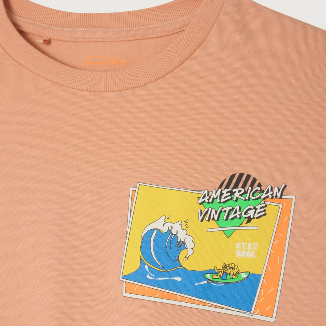 AMERICAN VINTAGE Fizvalley Surf Logo T-Shirt - Orange