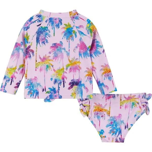 Andy & Evan Infant Palm Tree Print Rashguard Set