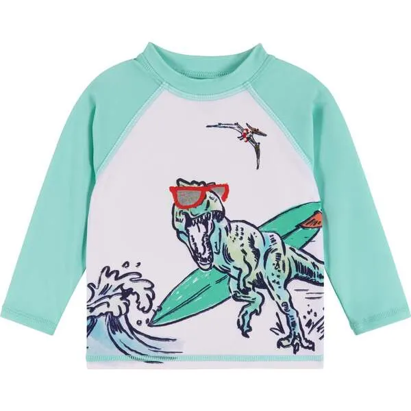 Andy & Evan Infant Raglan Rashguard and Boardshort Set , Surfing Dinosaur