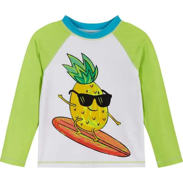 Andy & Evan Raglan Rashguard and Boardshort Set , Surfing Pineapple Graphic