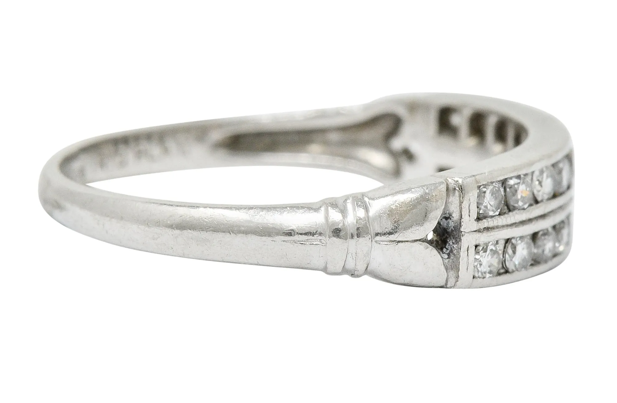 Art Deco 0.50 CTW Diamond Platinum Tulip Band Ring