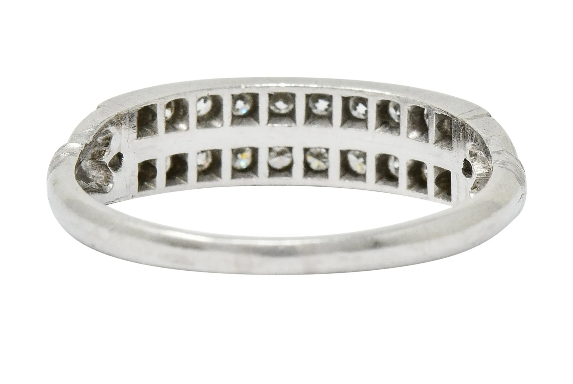 Art Deco 0.50 CTW Diamond Platinum Tulip Band Ring