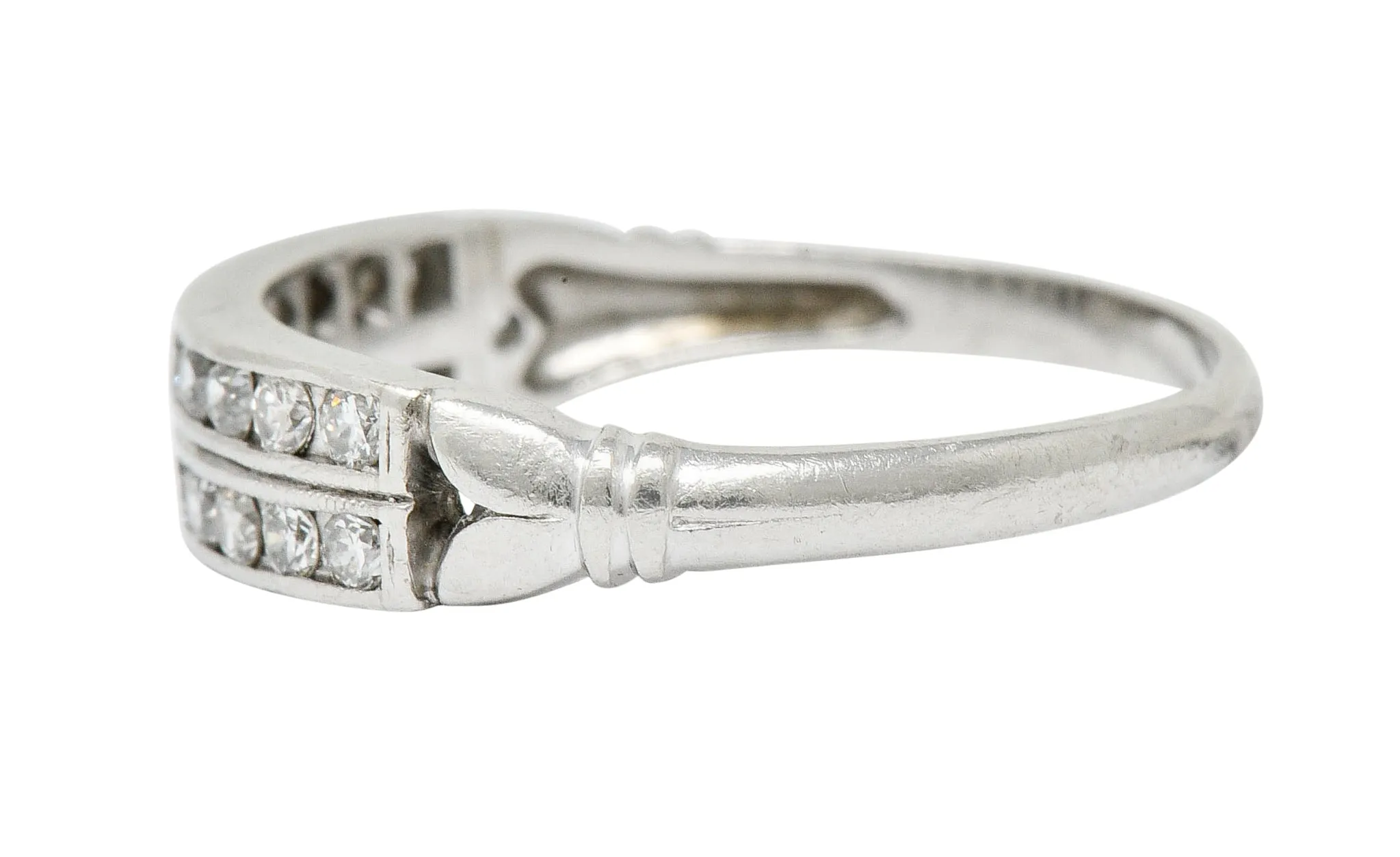 Art Deco 0.50 CTW Diamond Platinum Tulip Band Ring