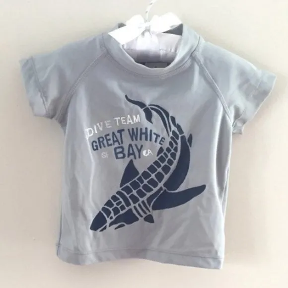 Baby Gap Gray Shark Rashguard 6-12 Months NWT