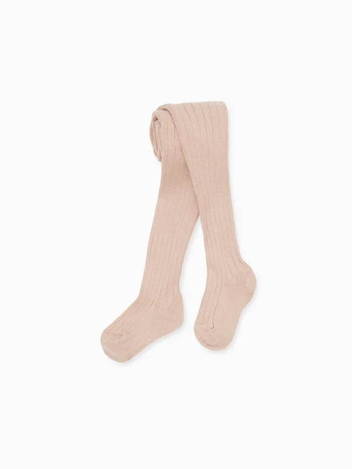 baby pink ribbed tights