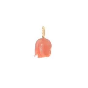 Carved Coral Tulip Charm