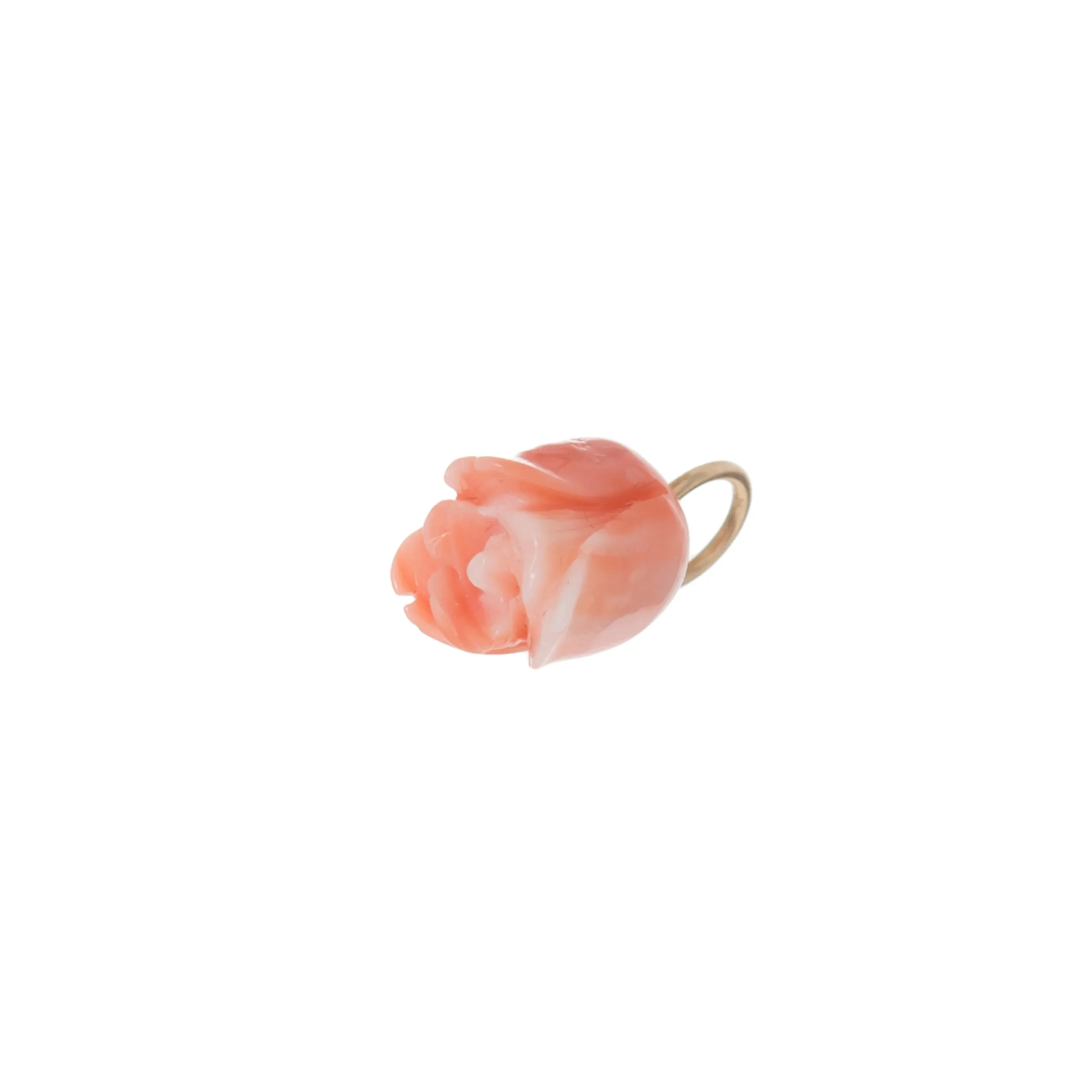 Carved Coral Tulip Charm