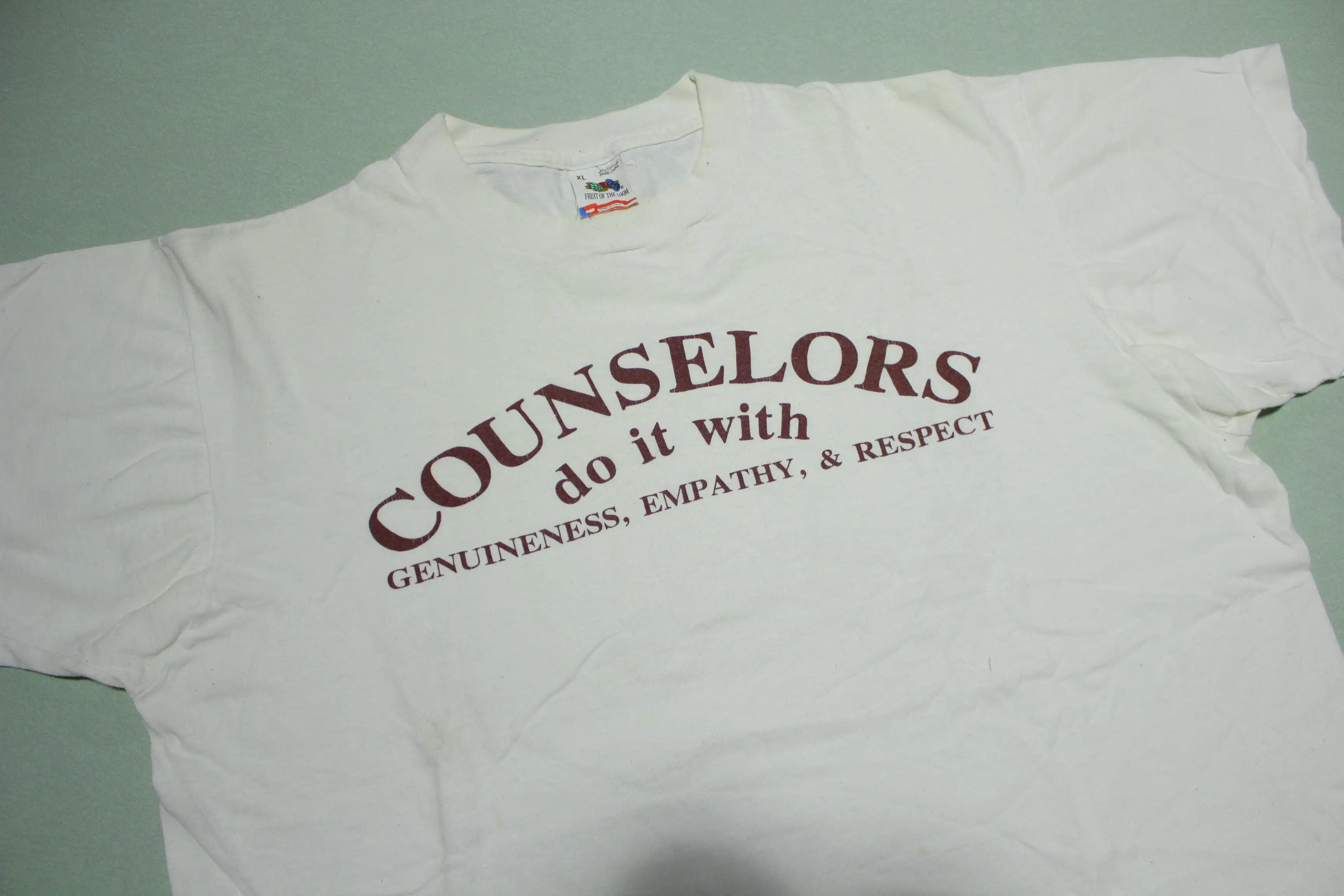 Counselors Do It With Empathy Vintage 90's Fruit Of The Loom Made in USA T-Shirt