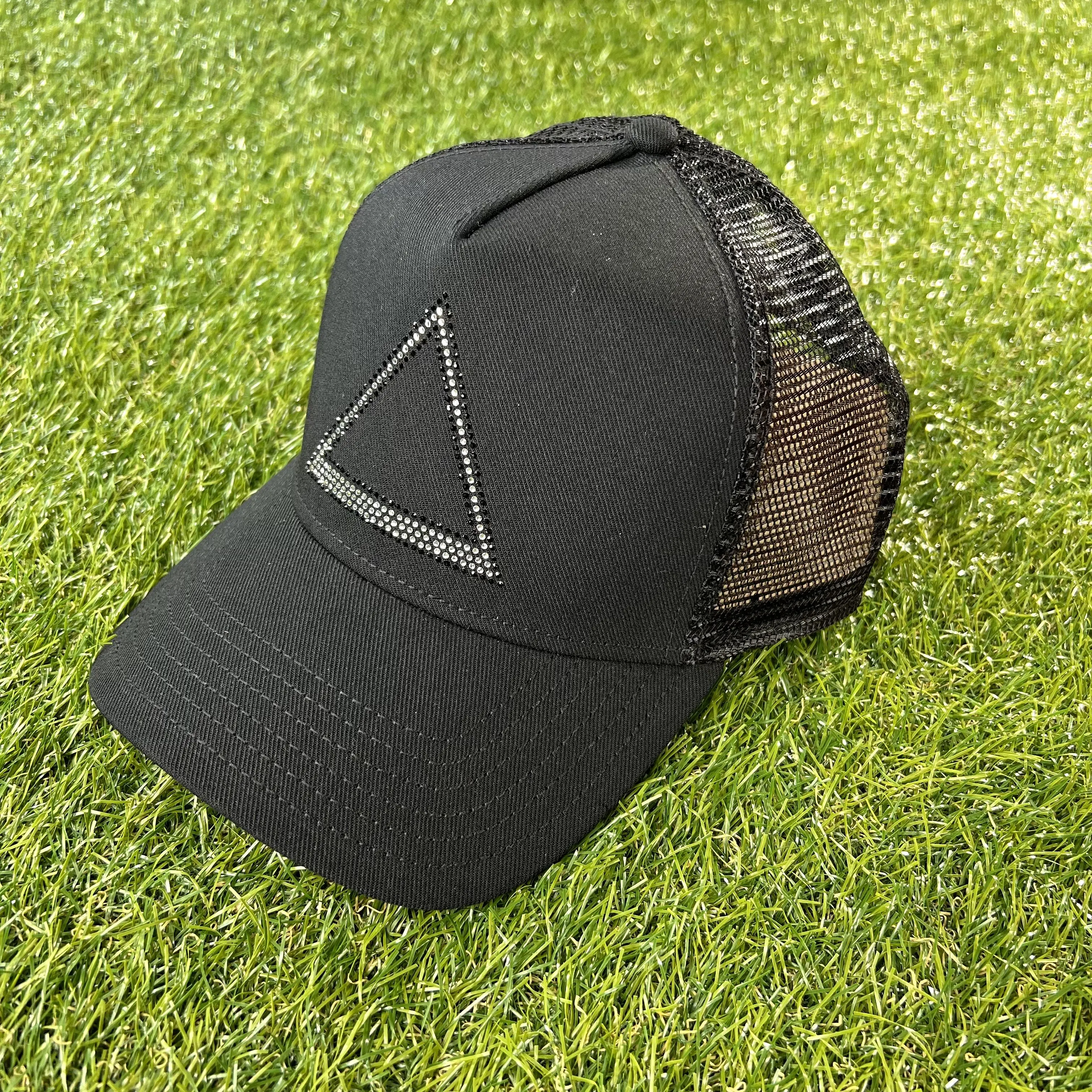 Crystal Triangle Logo Mesh Trucker Cap (Black)