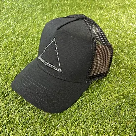 Crystal Triangle Logo Mesh Trucker Cap (Black)