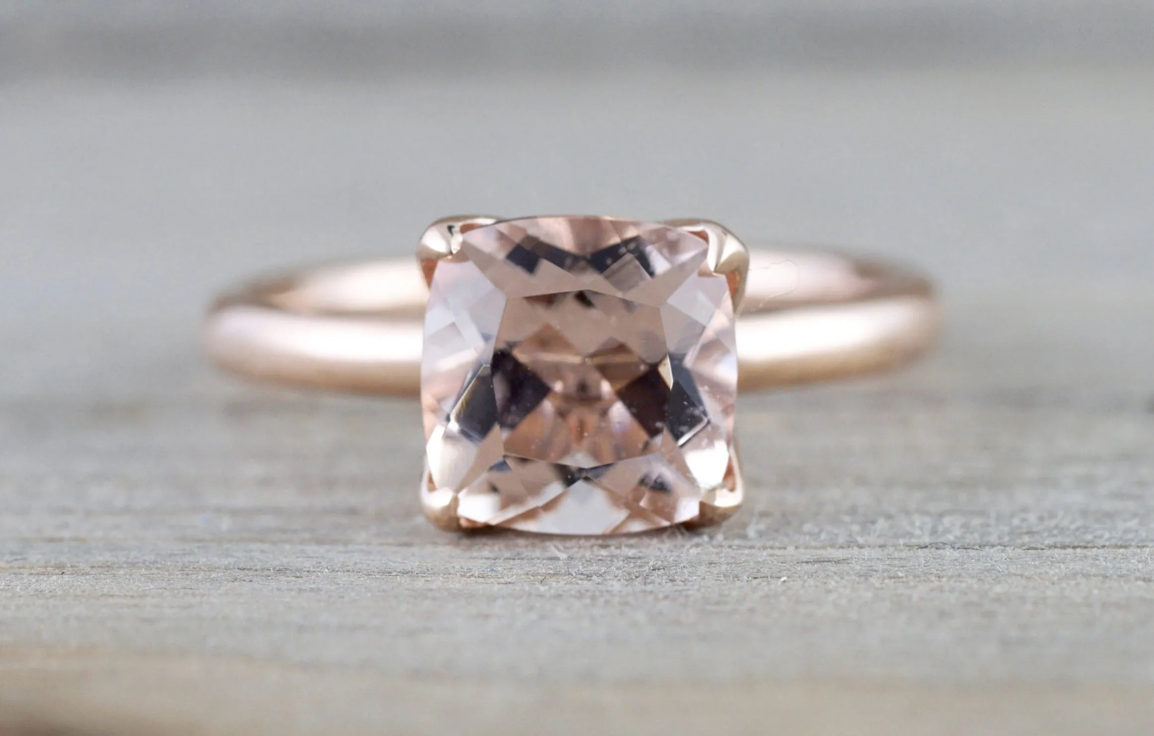 Cushion Morganite Tulip Ring