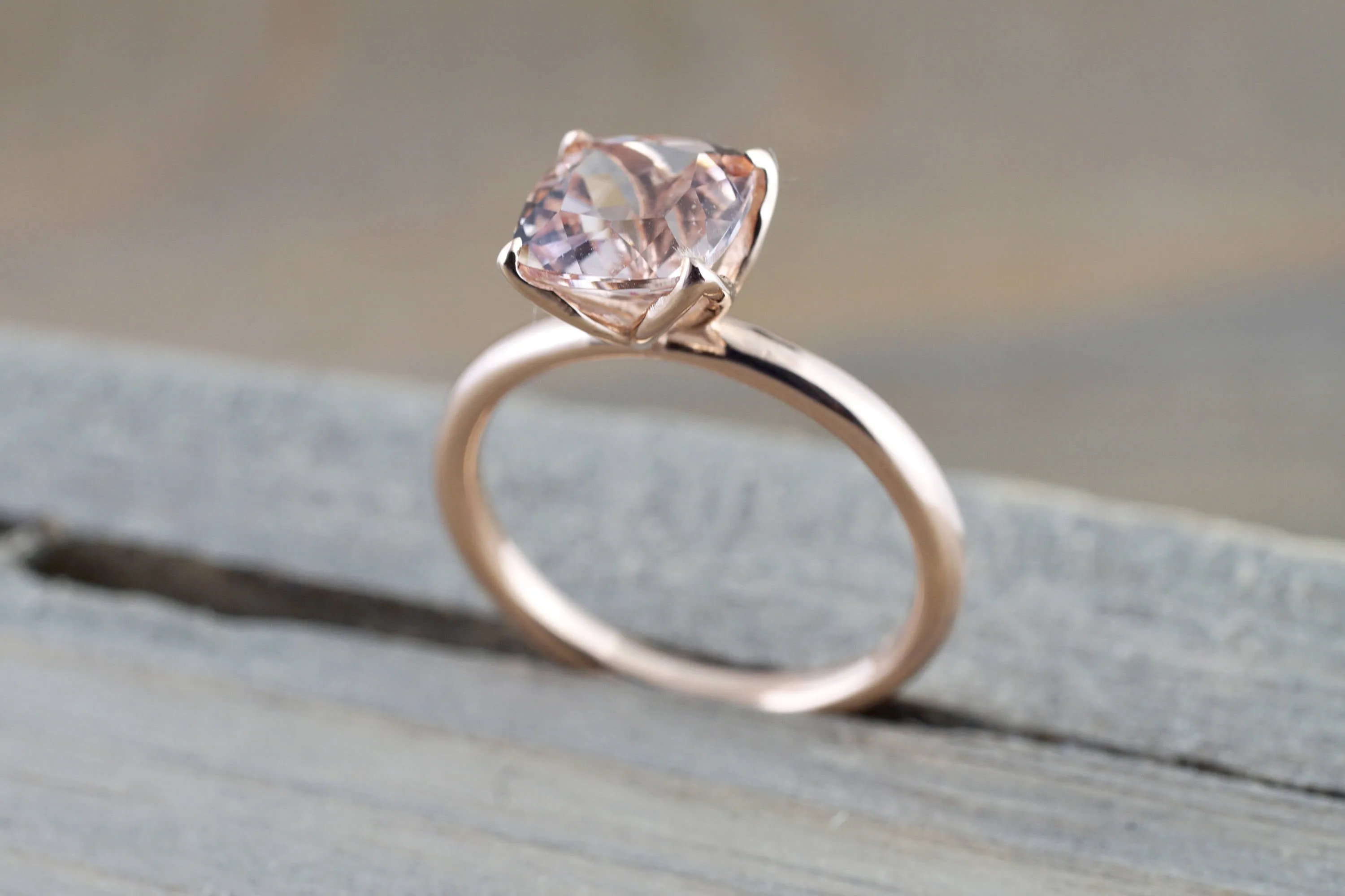 Cushion Morganite Tulip Ring