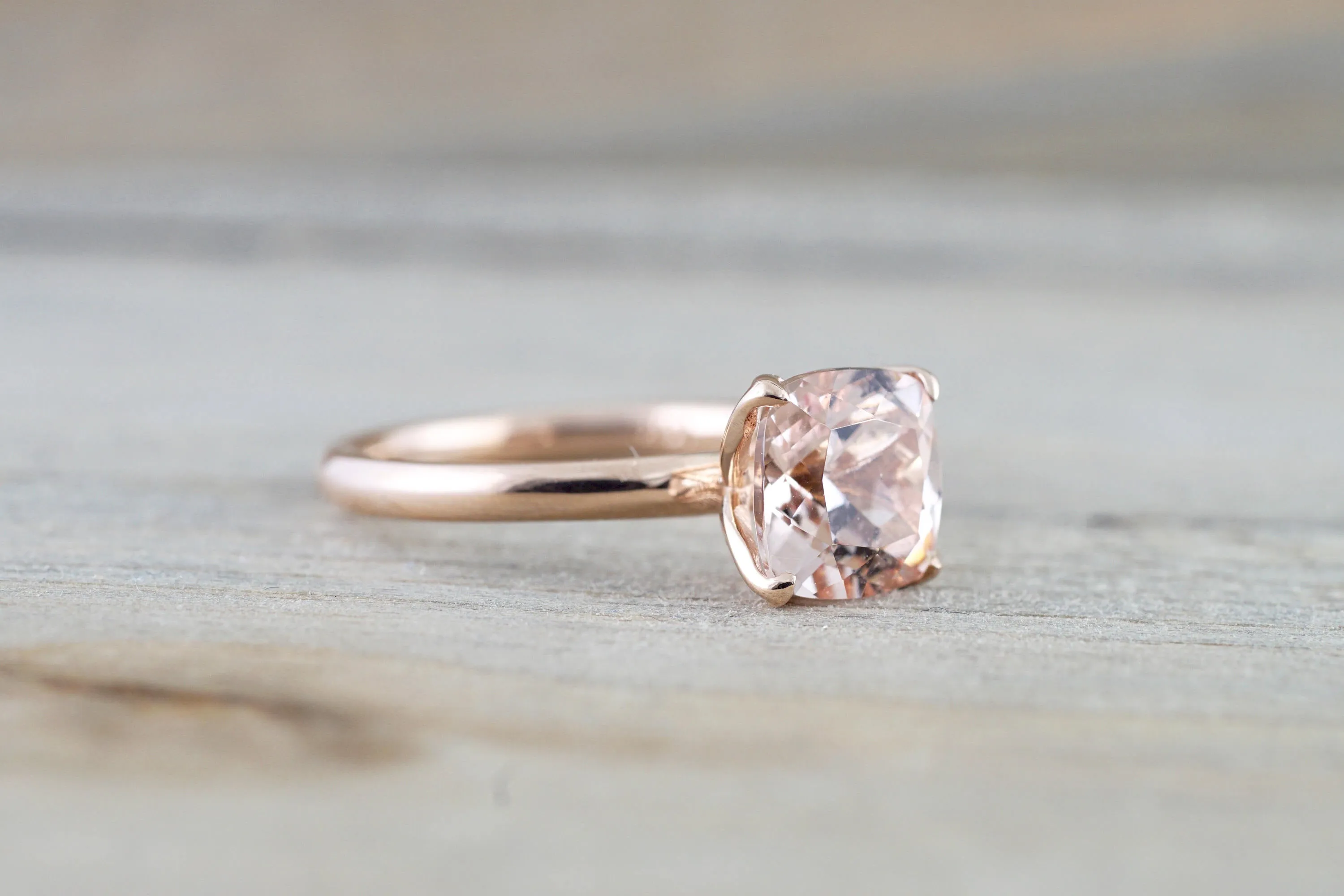 Cushion Morganite Tulip Ring