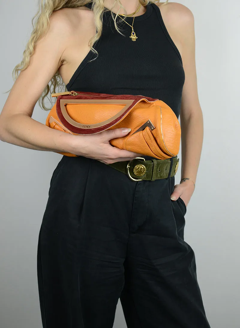 Fendi Borsa a mano in pelle arancio