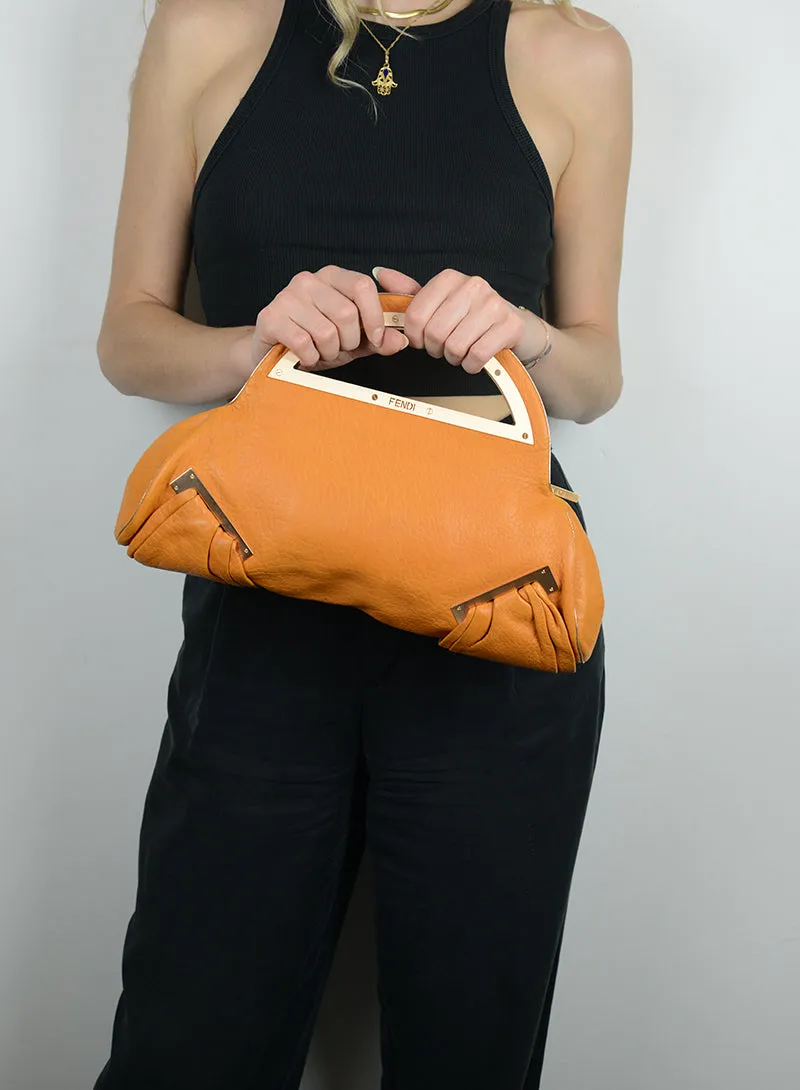 Fendi Borsa a mano in pelle arancio