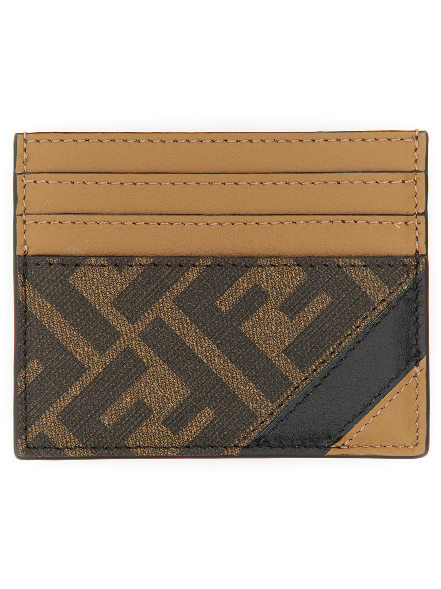 FENDI    FENDI DIAGONAL LEATHER CARD HOLDER