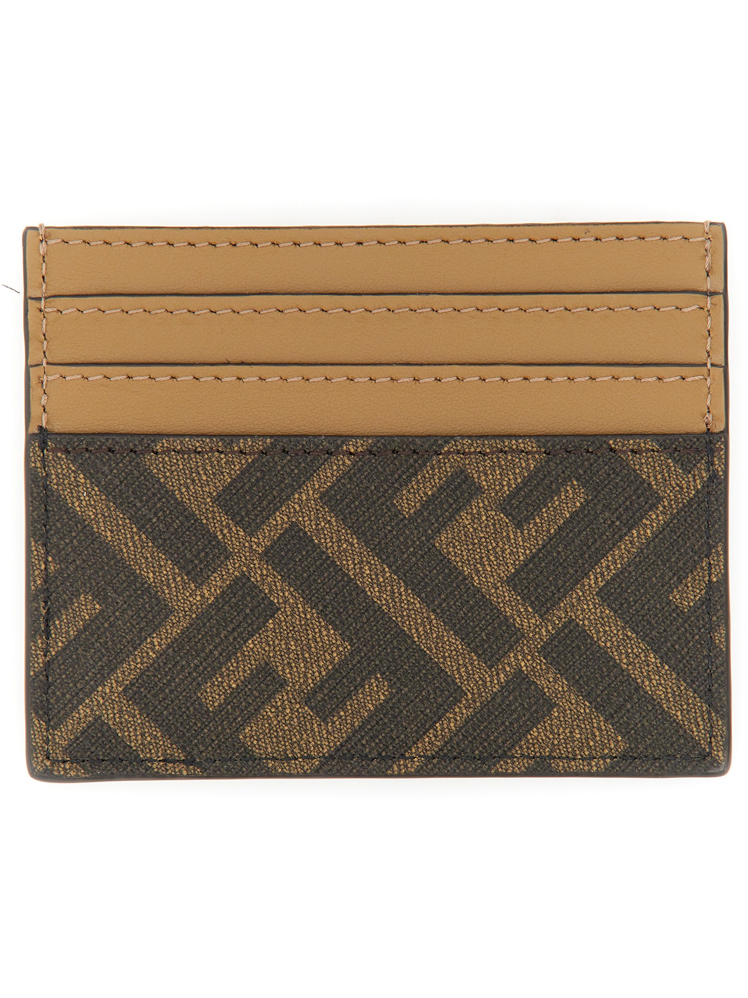 FENDI    FENDI DIAGONAL LEATHER CARD HOLDER