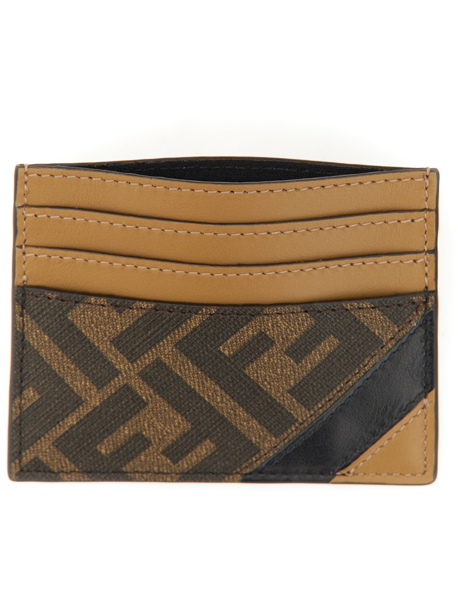 FENDI    FENDI DIAGONAL LEATHER CARD HOLDER