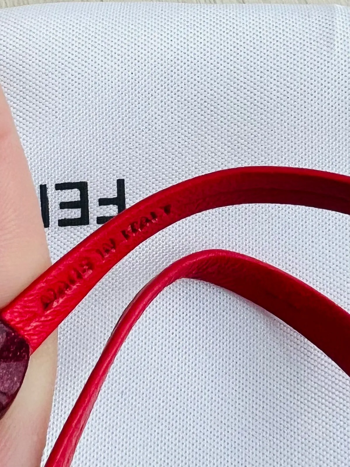 Fendi Microforever Napa Rosso Oro Chiara Bracelet