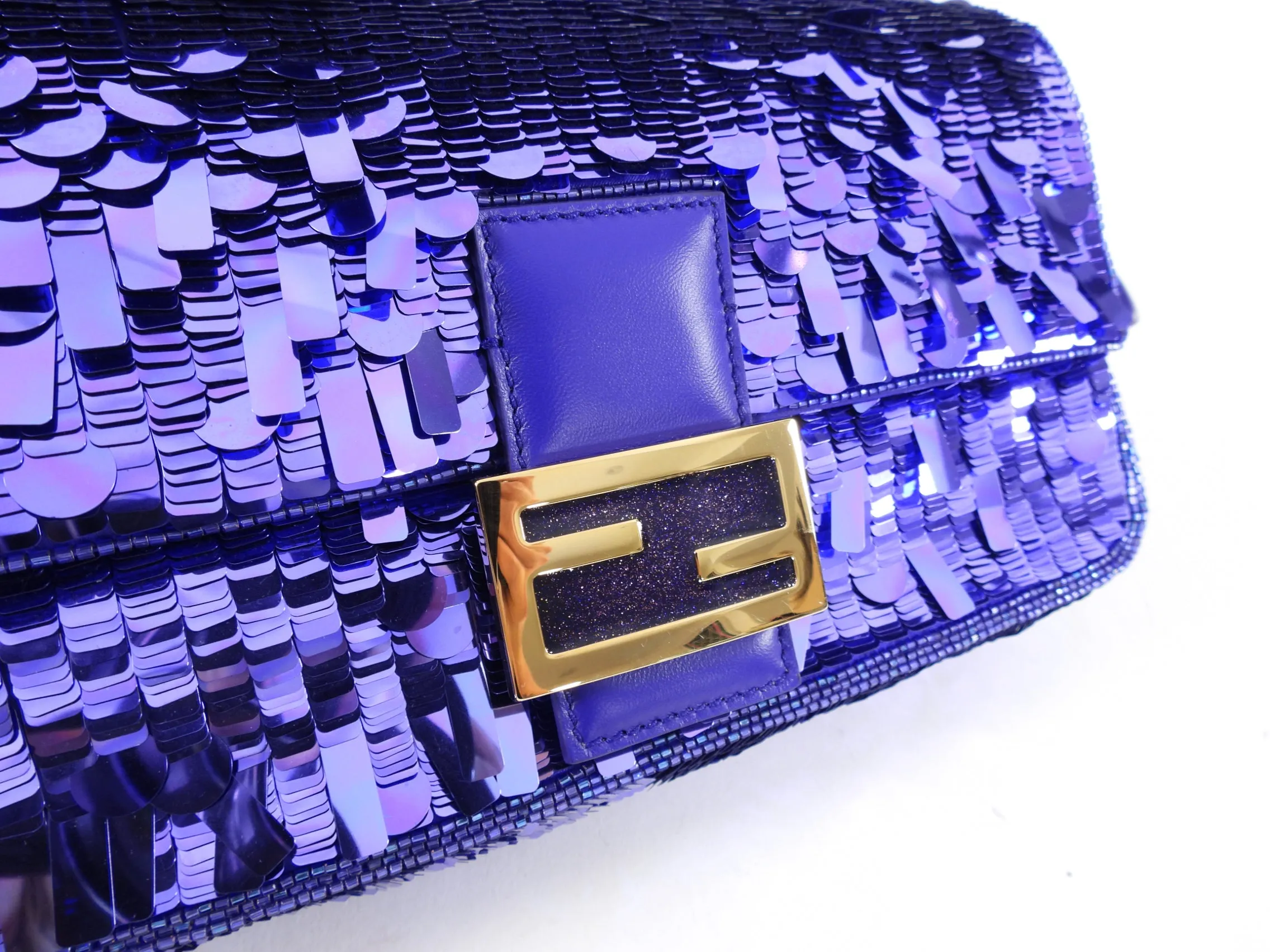 Fendi Purple Sequin Baguette 25th Anniversary