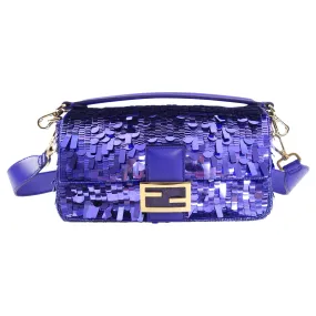 Fendi Purple Sequin Baguette 25th Anniversary