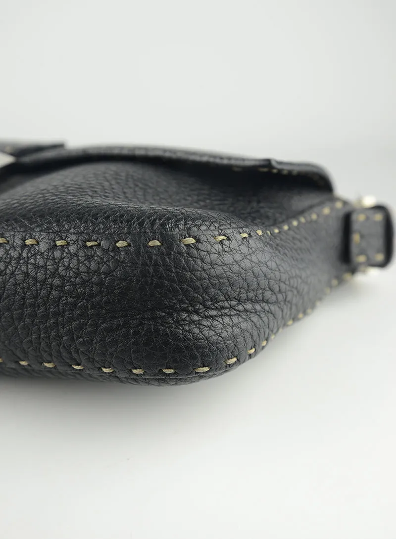 Fendi Selleria Baguette in pelle nera