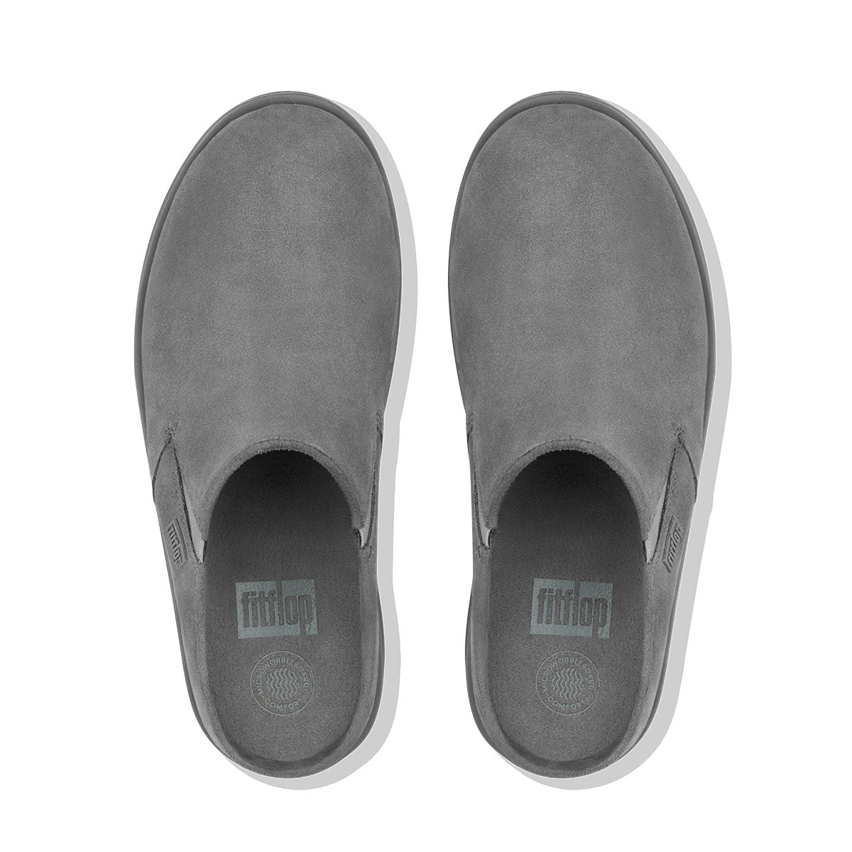 Fit Flop Loaff Suede Clogs Grey   