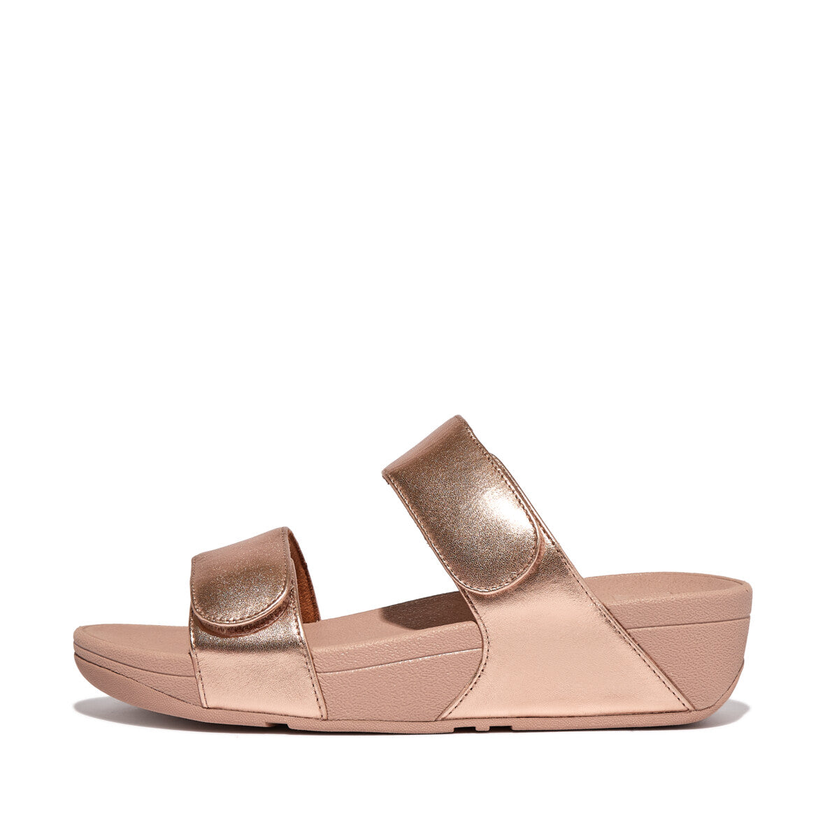 Fit Flop Lulu Adjustable Slides Rose Gold    