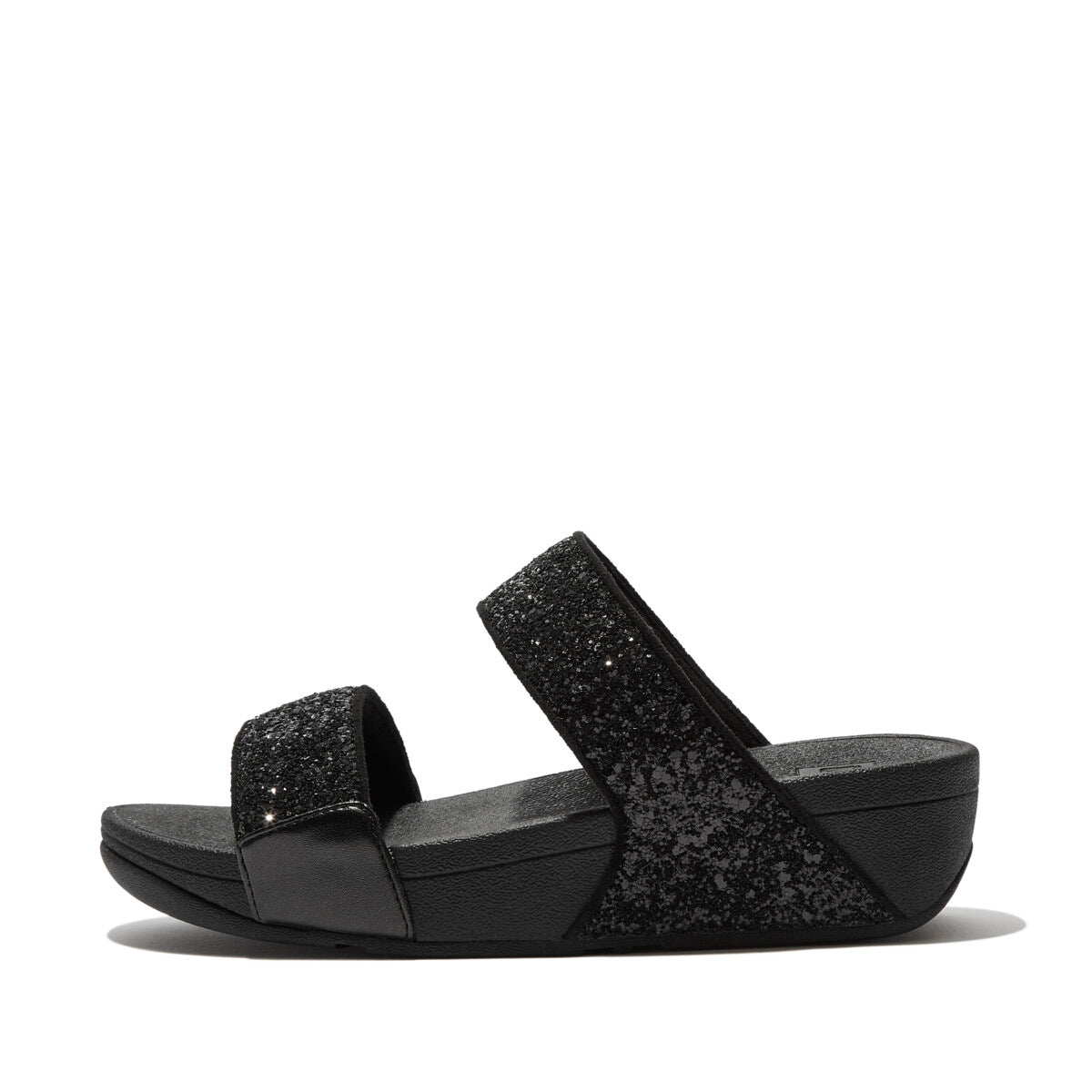 Fit Flop Lulu Glitter Slides Black     