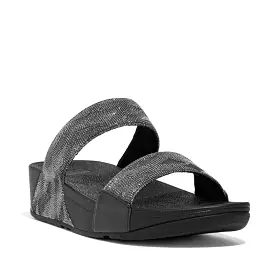 Fit Flop Lulu Glitz Slides Black    