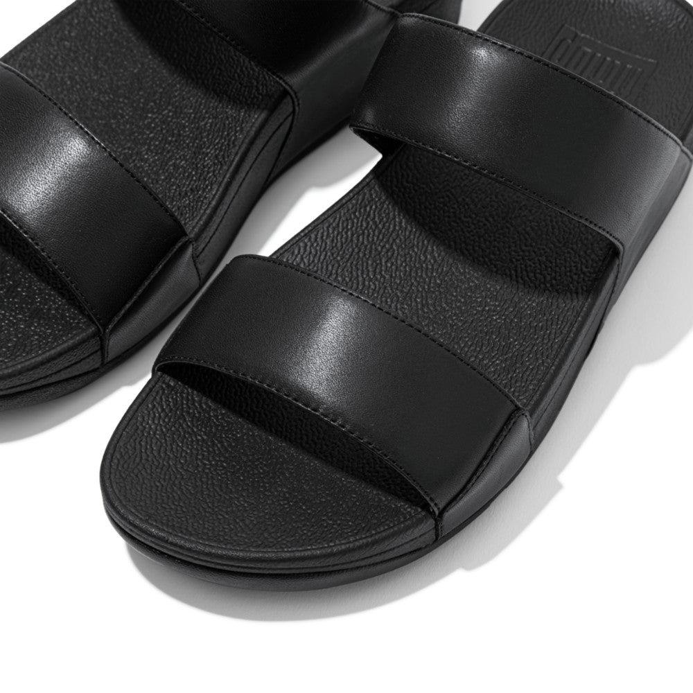 Fit-Flop Lulu Leather Slides Black    