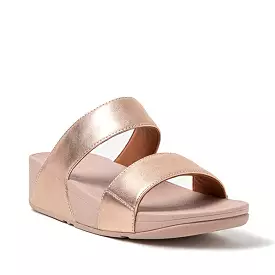 Fit-Flop Lulu Leather Slides Rose Gold    