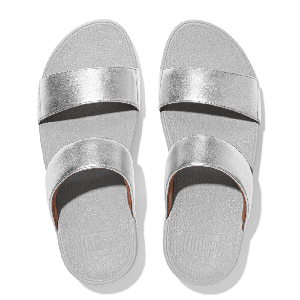 Fit-Flop Lulu Leather Slides Silver    