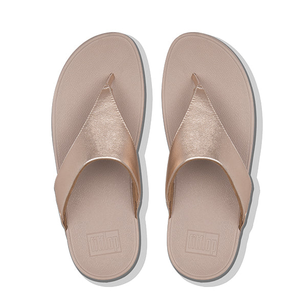 Fit Flop Lulu Leather Toepost Rose Gold      