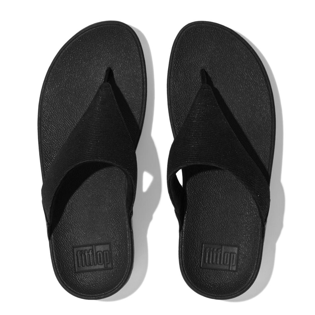 Fit Flop Lulu Shimmerlux Toe-Post Black     