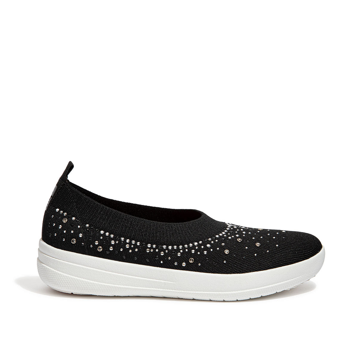 Fit-Flop Uberknit Ombre Crystal Ballerinas Black    