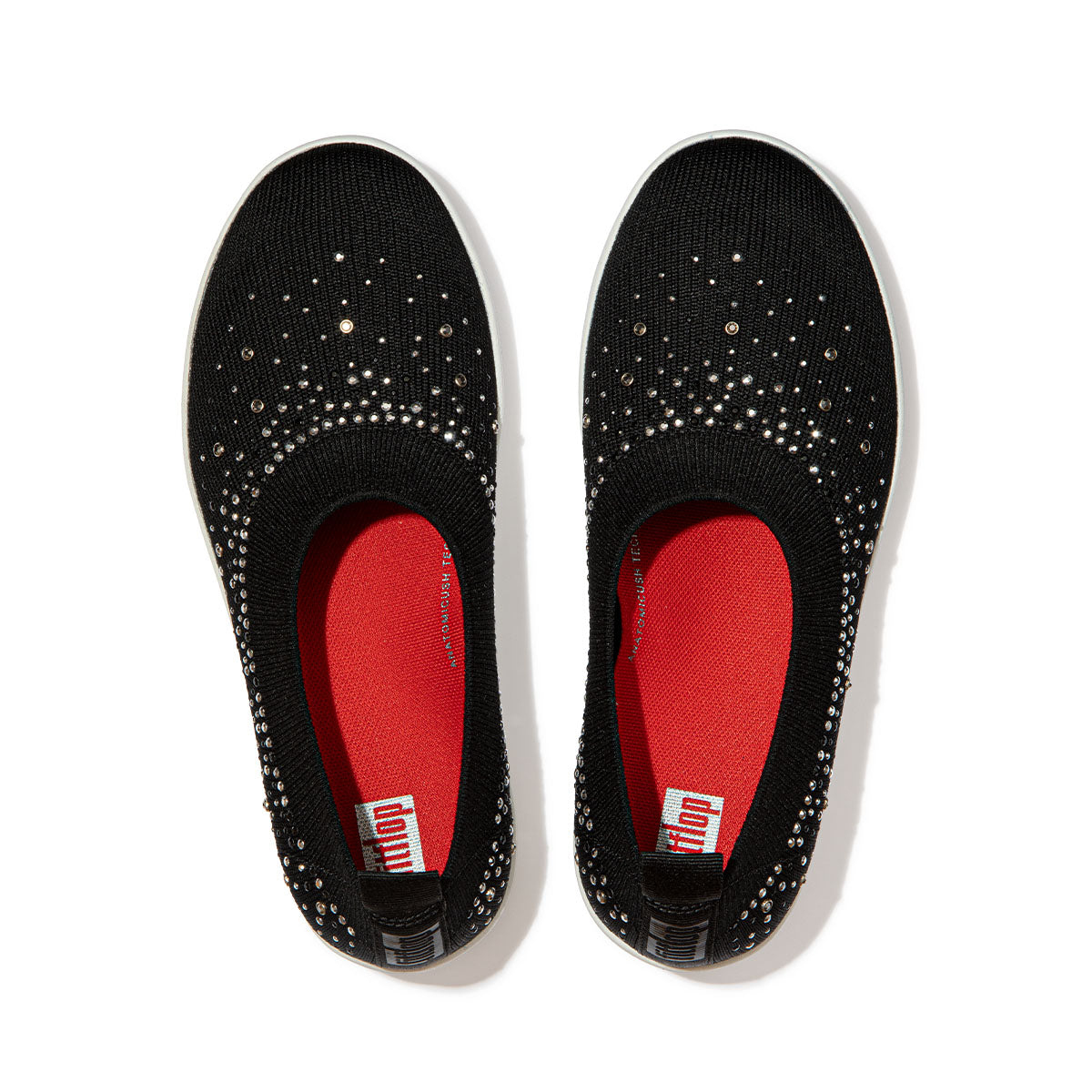 Fit-Flop Uberknit Ombre Crystal Ballerinas Black    