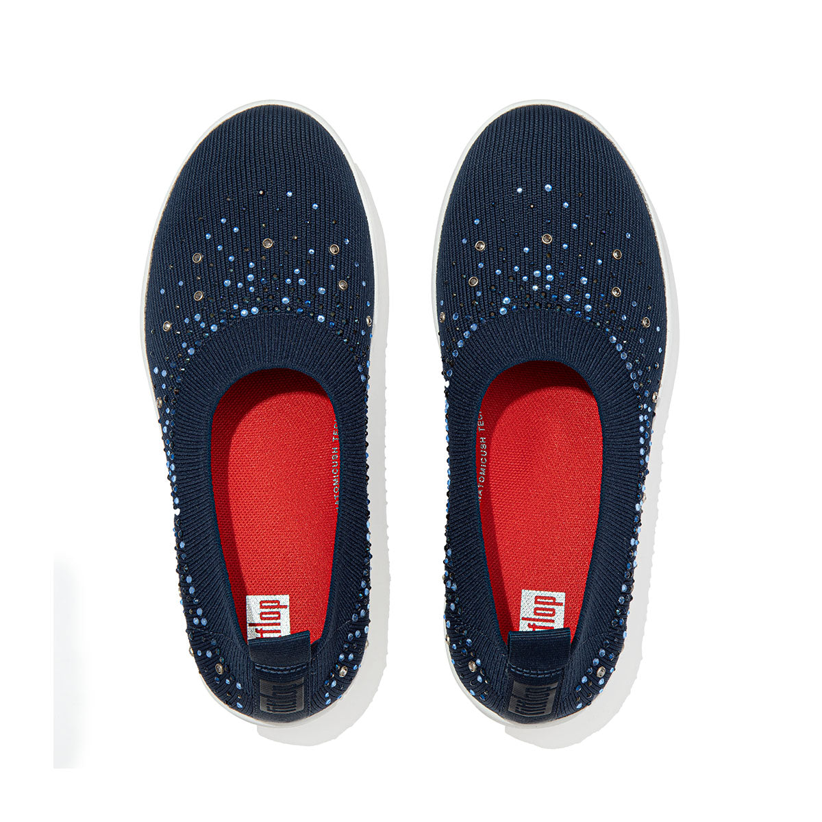 Fit-Flop Uberknit Ombre Crystal Ballerinas Midnight Navy    