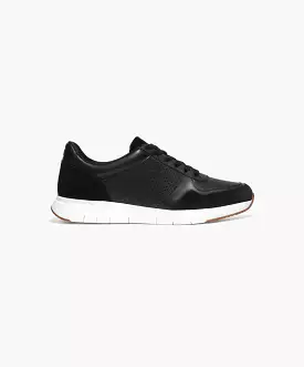 FitFlop F-mode Leather/Suede Flatform Sneakers Black