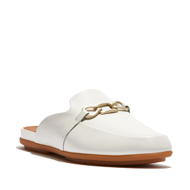 FitFlop Gracie Chain Leather Mules Cream