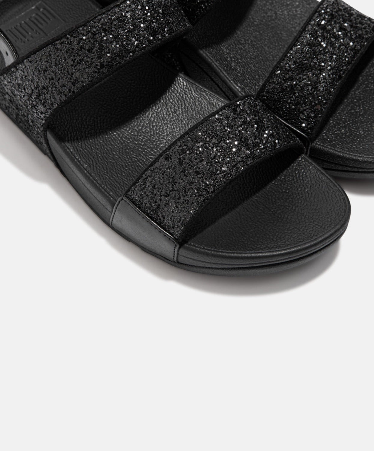 FitFlop Lulu Glitter Back-Strap Black Sandal