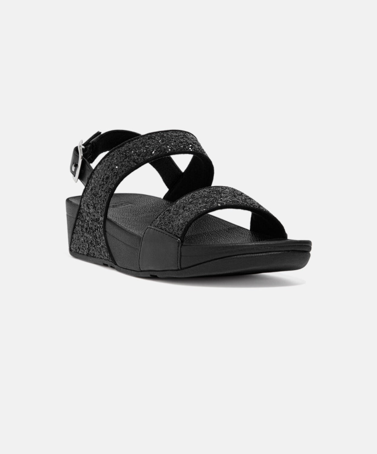 FitFlop Lulu Glitter Back-Strap Black Sandal