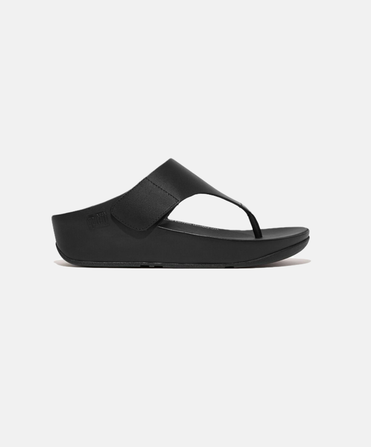 FitFlop Shuv Adjustable Leather Toe Post Black