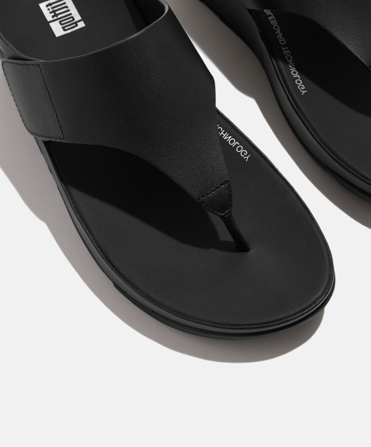 FitFlop Shuv Adjustable Leather Toe Post Black