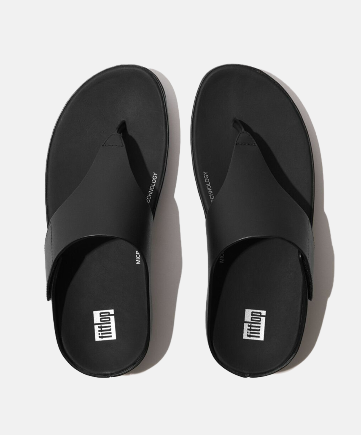 FitFlop Shuv Adjustable Leather Toe Post Black