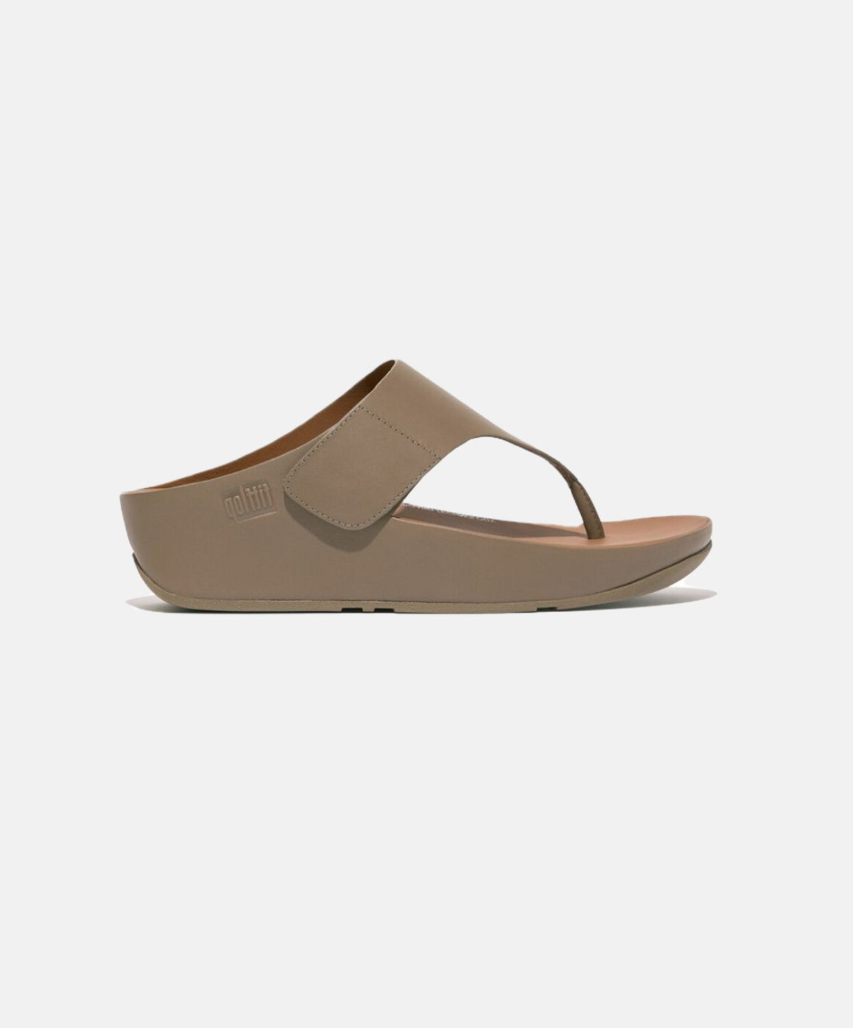 FitFlop Shuv Adjustable Leather Toe Post Grey