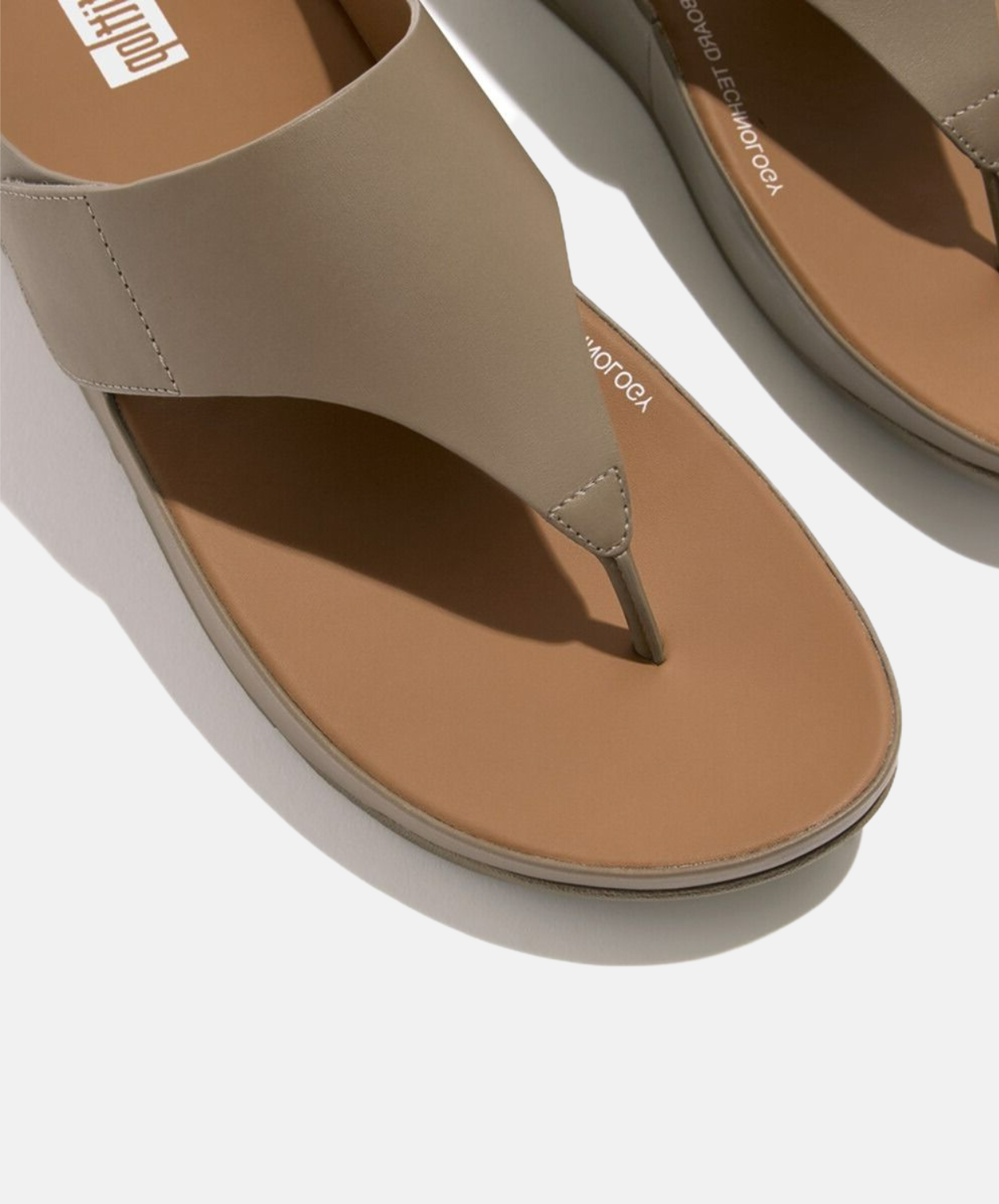 FitFlop Shuv Adjustable Leather Toe Post Grey