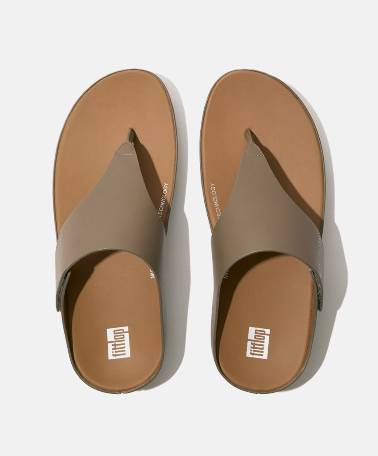 FitFlop Shuv Adjustable Leather Toe Post Grey